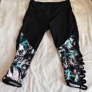 Marika Black and Multicolor Pattern Joggers